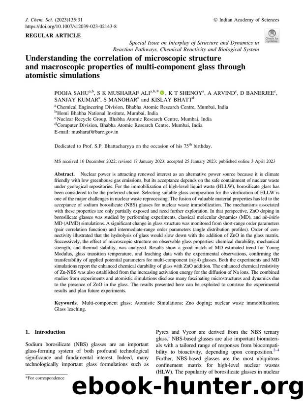 Understanding the correlation of microscopic structure and macroscopic properties of multi-component glass through atomistic simulations by unknow