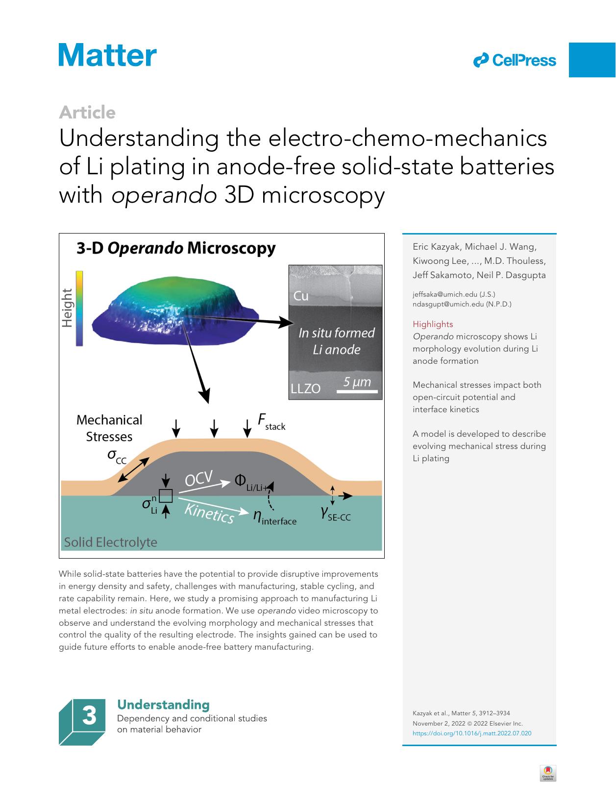 Understanding the electro-chemo-mechanics of Li plating in anode-free solid-state batteries with operando 3D microscopy by unknow