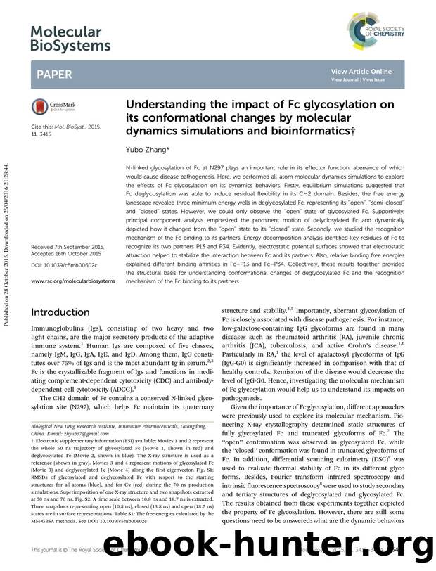 Understanding the impact of Fc glycosylation on its conformational ...