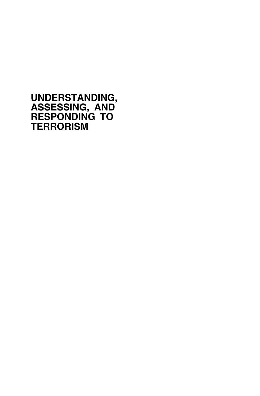 Understanding, Assessing, and Responding to Terrorism: Protecting Critical Infrastructure and Personnel by Brian T. Bennett(auth.)