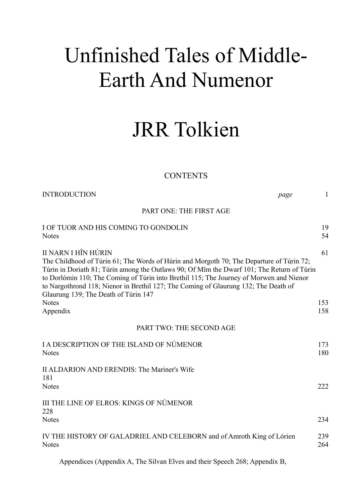 Unfinished Tales of Middle-Earth and Numenor by J.R.R. Tolkien