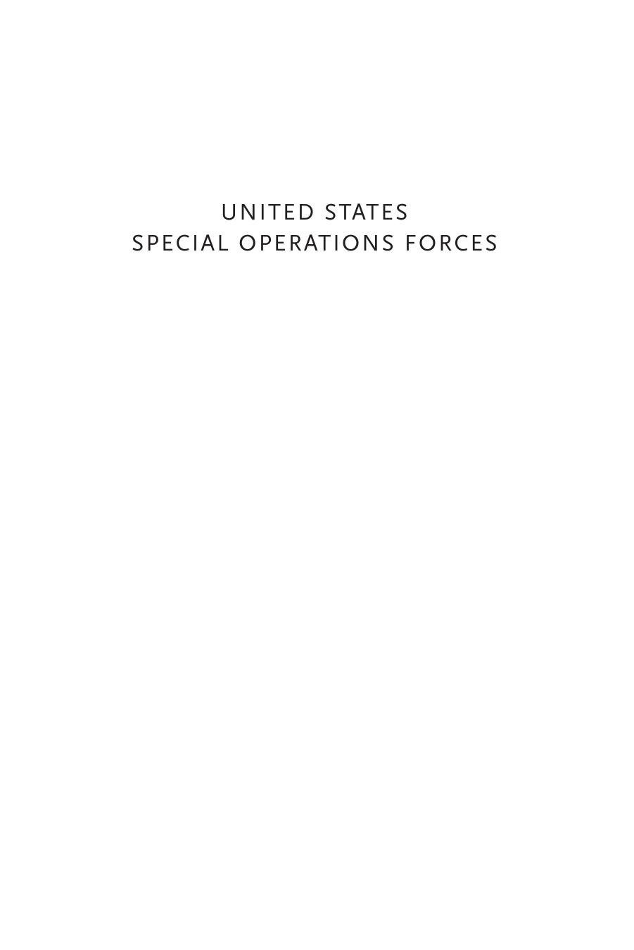 United States Special Operations Forces by Christopher Lamb; David Tucker