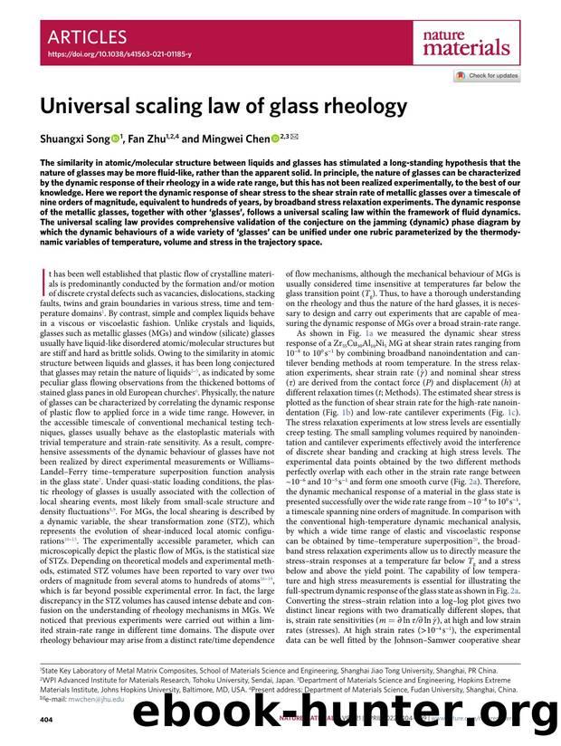 Universal scaling law of glass rheology by Shuangxi Song & Fan Zhu & Mingwei Chen