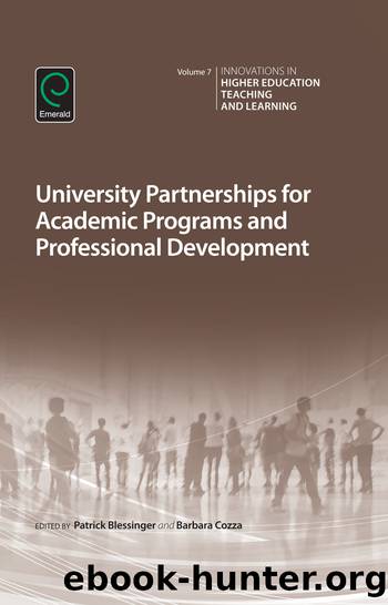 University Partnerships for Academic Programs and Professional Development by Blessinger Patrick;Cozza Barbara;