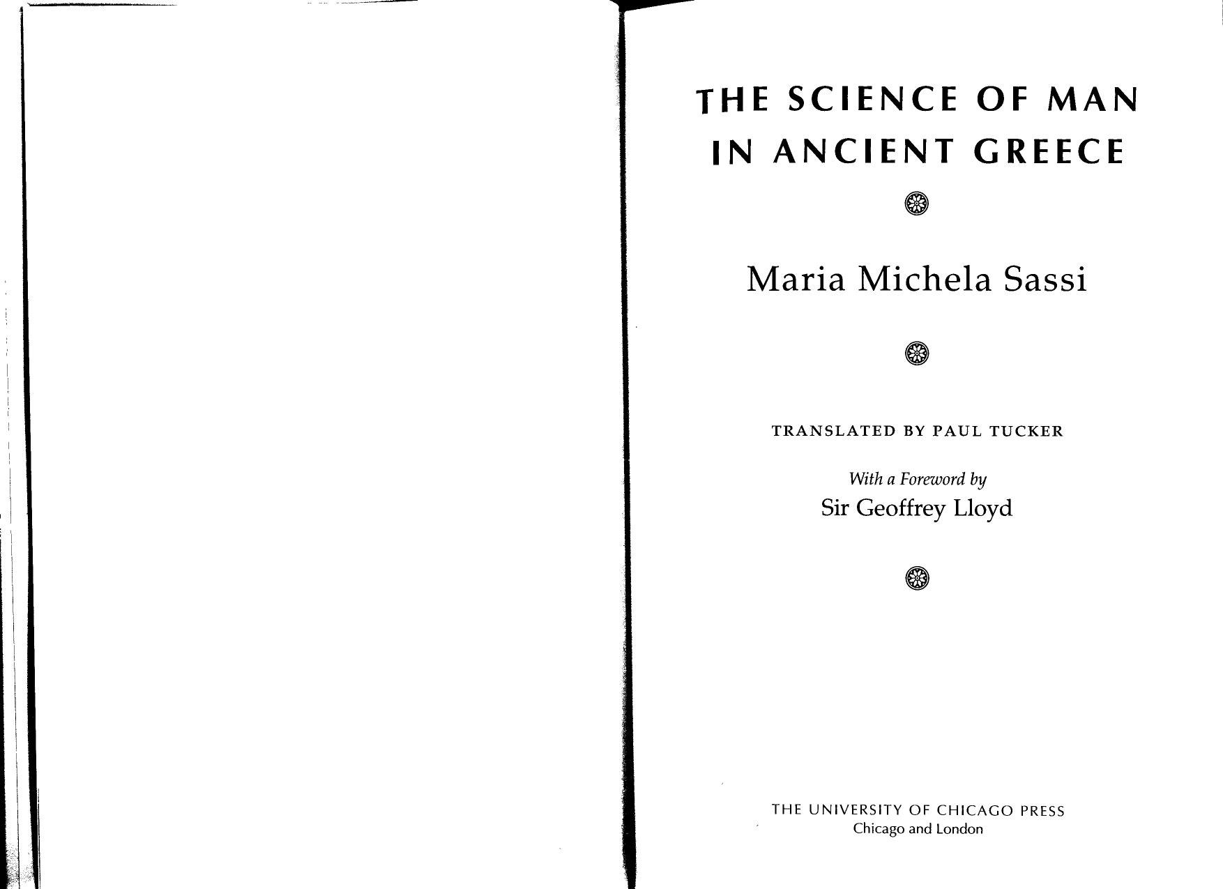 University of Chicago Press The Science of Man in Ancient Greece (2001) (no OCR) by Unknown