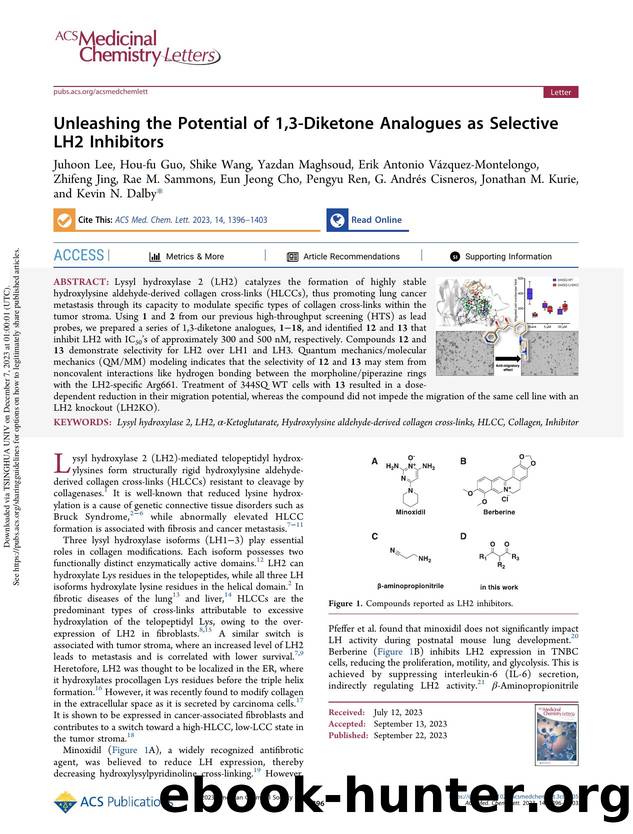 Unleashing the Potential of 1,3-Diketone Analogues as Selective LH2 Inhibitors by unknow