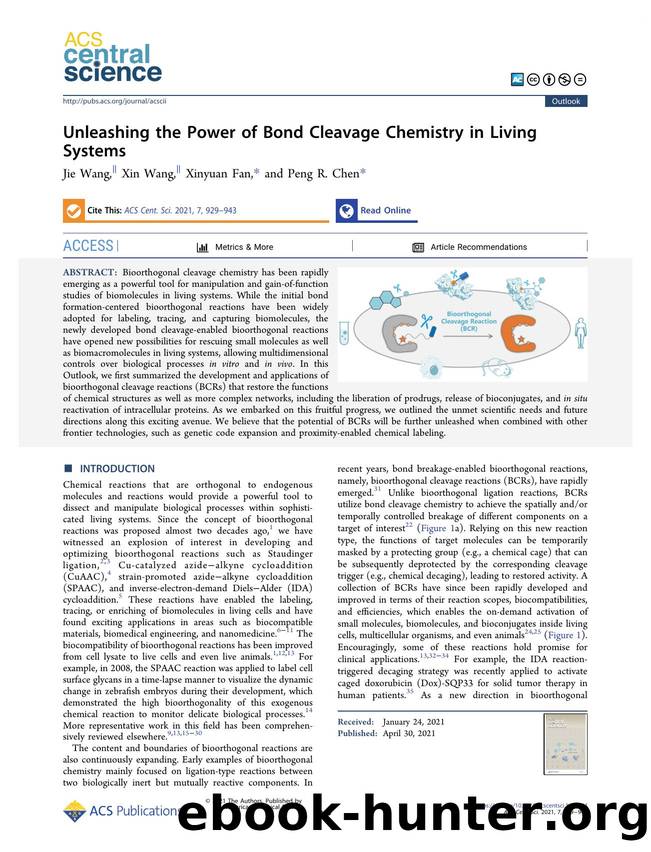 Unleashing the Power of Bond Cleavage Chemistry in Living Systems by unknow