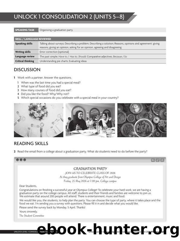 Unlock 3e Level 1 Consolidation Units 5-8 Worksheets by Unknown