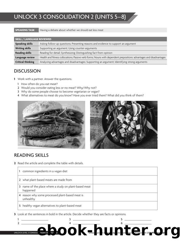 Unlock 3e Level 3 Consolidation Units 5-8 Worksheets by Unknown