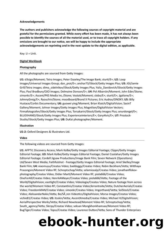 Unlock 3e Teacher Resources LS Level 1 Acknowledgements by Ajay Yadav