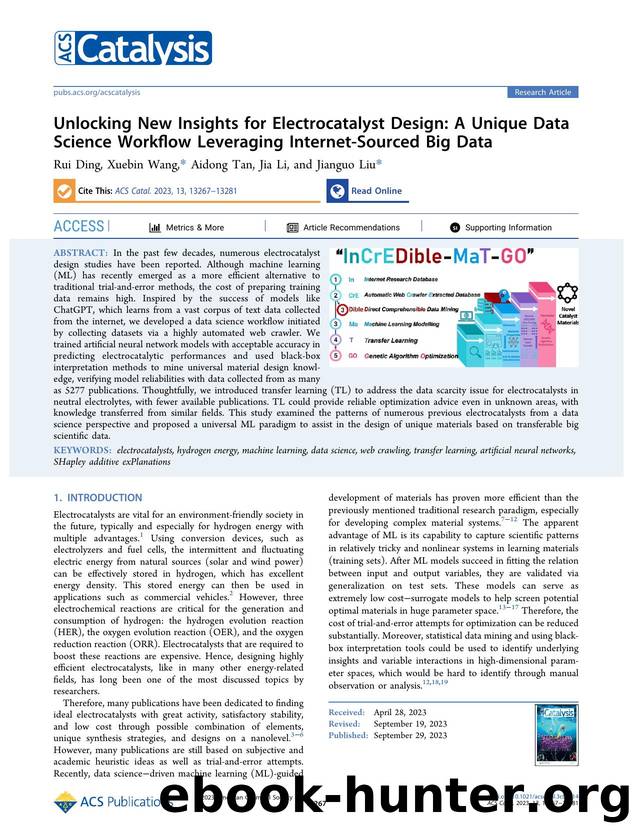 Unlocking New Insights for Electrocatalyst Design: A Unique Data Science Workflow Leveraging Internet-Sourced Big Data by Rui Ding Xuebin Wang Aidong Tan Jia Li and Jianguo Liu