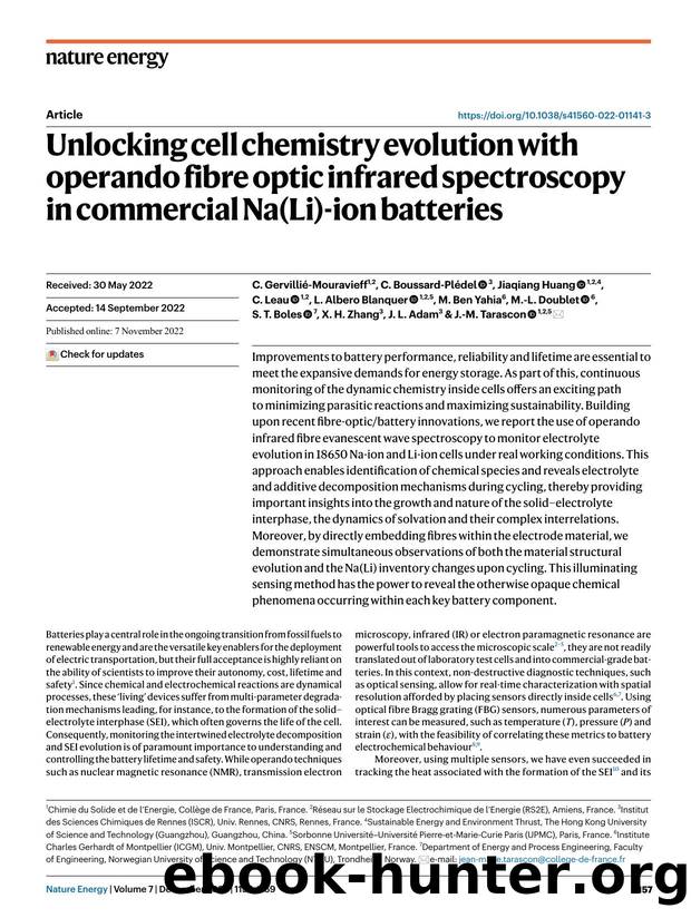 Unlocking cell chemistry evolution with operando fibre optic infrared spectroscopy in commercial Na(Li)-ion batteries by unknow