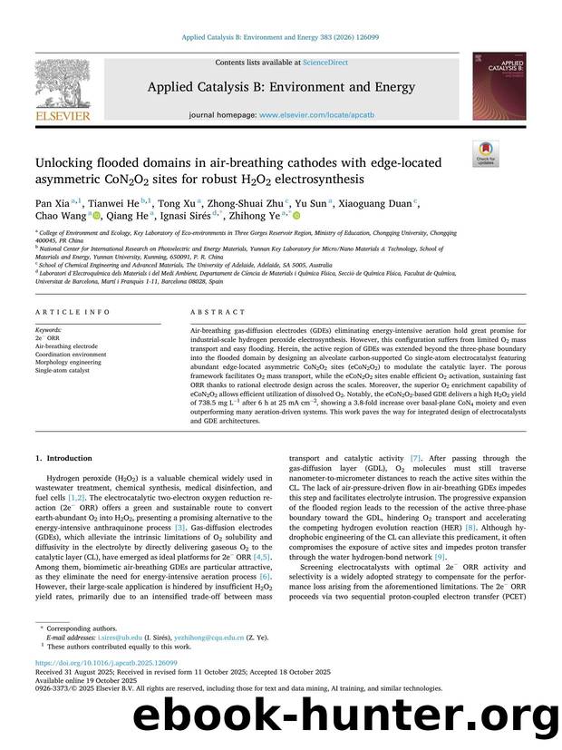 Unlocking flooded domains in air-breathing cathodes with edge-located asymmetric CoN2O2 sites for robust H2O2 electrosynthesis by unknow