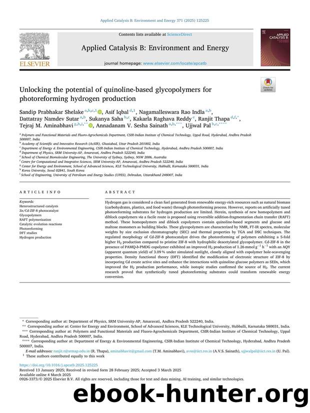 Unlocking the potential of quinoline-based glycopolymers for photoreforming hydrogen production by unknow