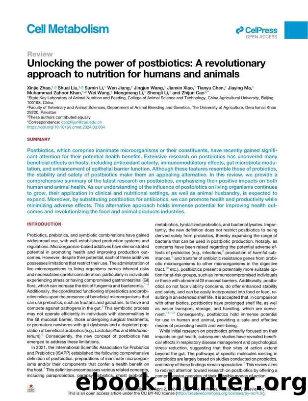 Unlocking the power of postbiotics: A revolutionary approach to nutrition for humans and animals by unknow