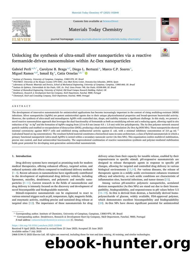 Unlocking the synthesis of ultra-small silver nanoparticles via a reactive formamide-driven nanoemulsion within Ac-Dex nanoparticles by Gabriel Perli