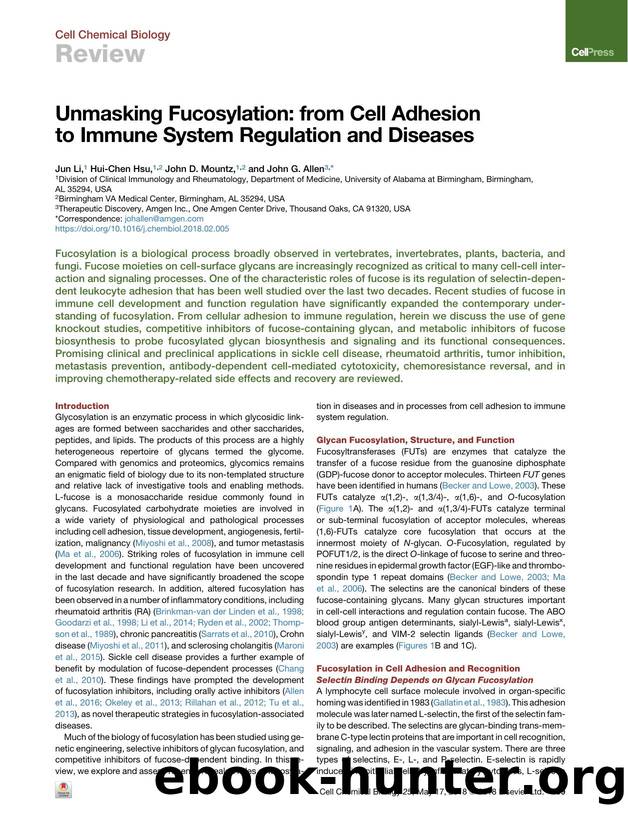 Unmasking Fucosylation: from Cell Adhesion to Immune System Regulation and Diseases by Jun Li & Hui-Chen Hsu & John D. Mountz & John G. Allen
