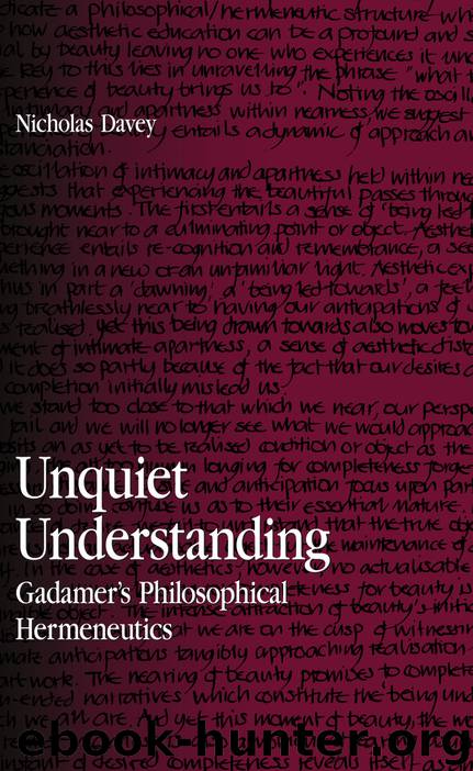 Unquiet Understanding by Nicholas Davey
