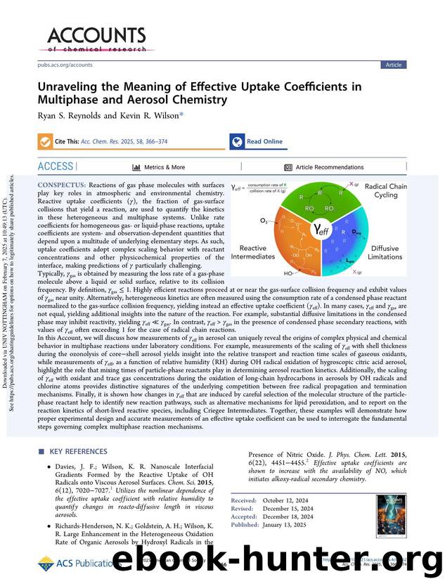 Unraveling the Meaning of Effective Uptake Coefficients in Multiphase and Aerosol Chemistry by Ryan S. Reynolds & Kevin R. Wilson