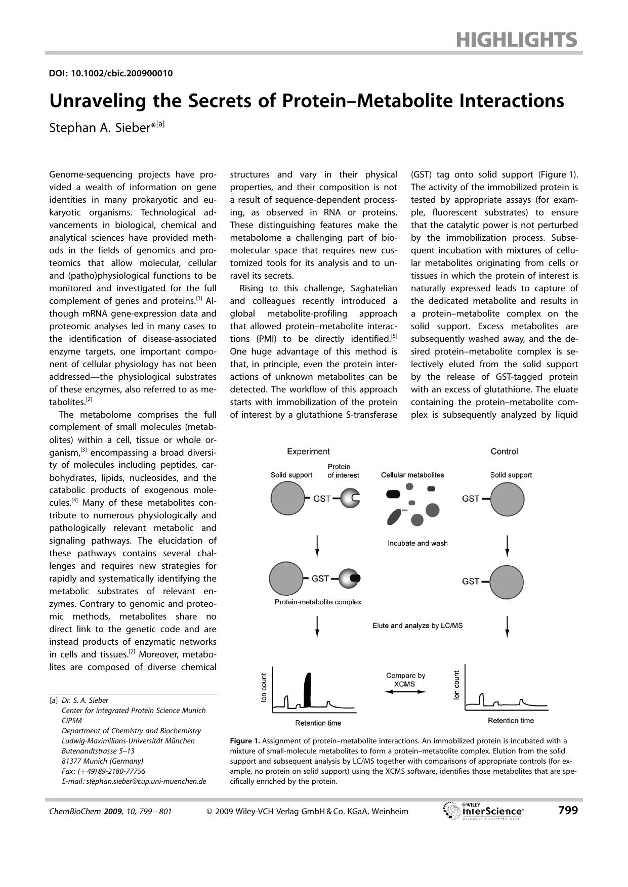 Unraveling the Secrets of Protein-Metabolite Interactions by Unknown