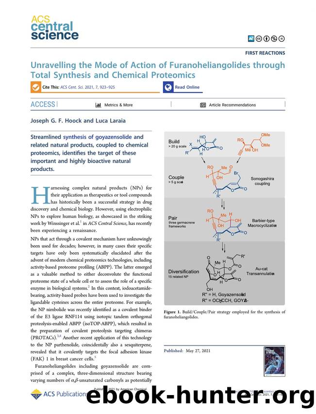 Unravelling the Mode of Action of Furanoheliangolides through Total Synthesis and Chemical Proteomics by Joseph G. F. Hoock & Luca Laraia (ORCID: g/0000-0001-6692-3412)