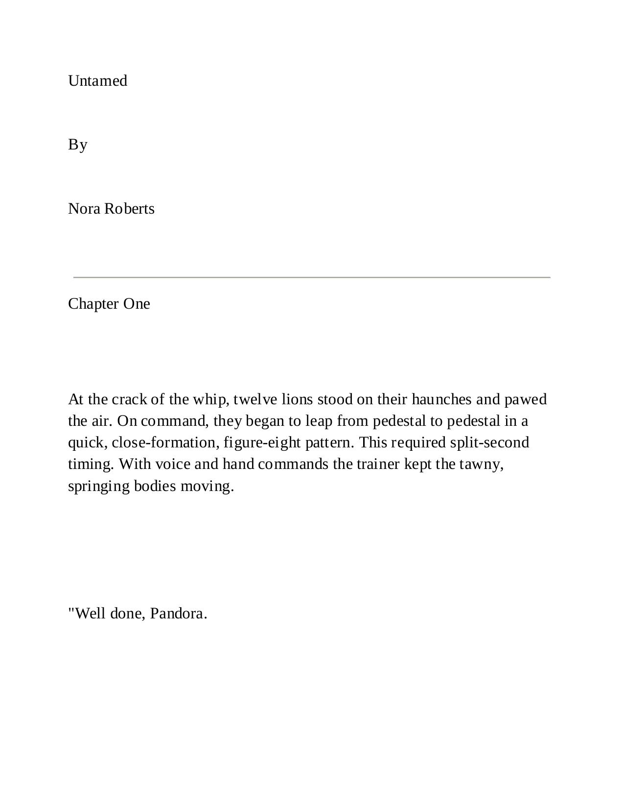 Untamed by Nora Roberts by Nichole Archer