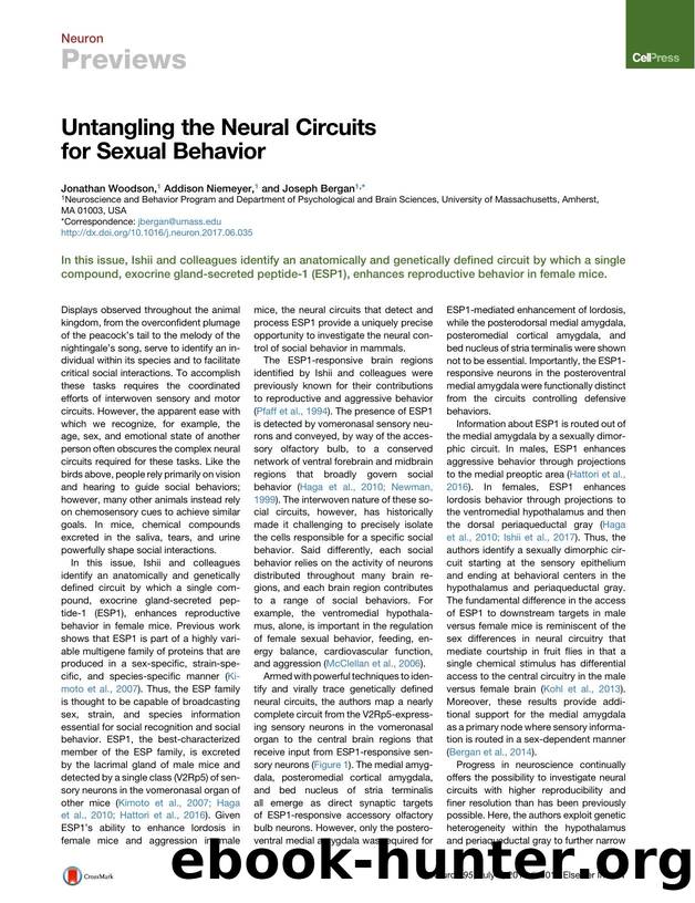 Untangling the Neural Circuits for Sexual Behavior by Jonathan Woodson & Addison Niemeyer & Joseph Bergan