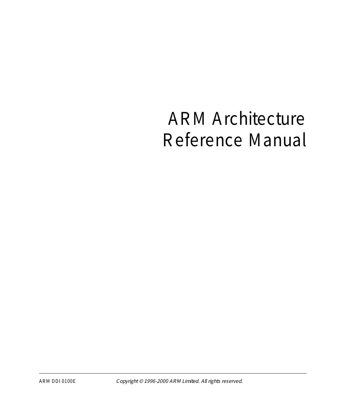 Untitled Document by ARM Architecture Reference Manual (2nd Edition)