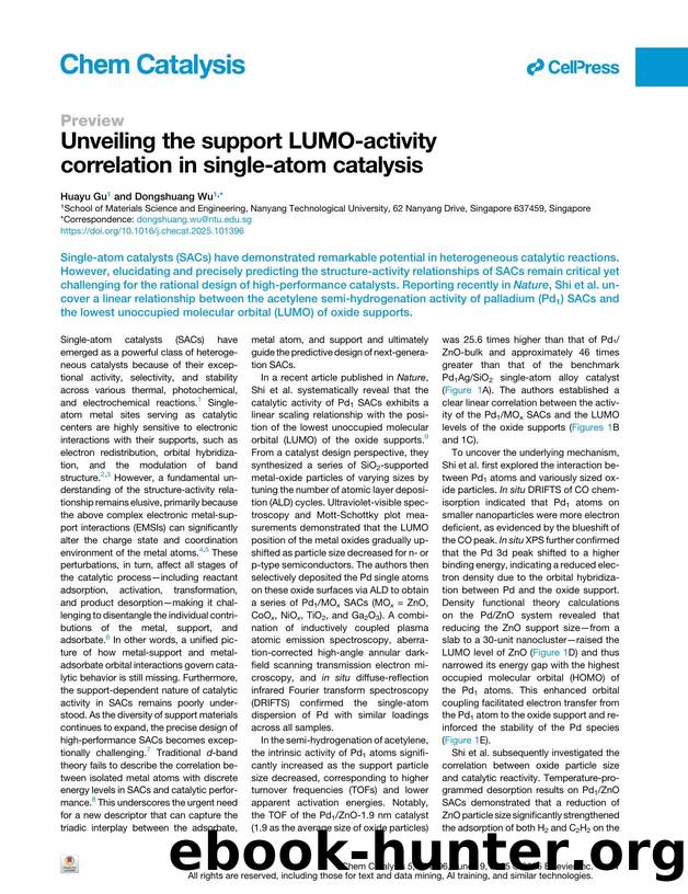 Unveiling the support LUMO-activity correlation in single-atom catalysis by Huayu Gu & Dongshuang Wu