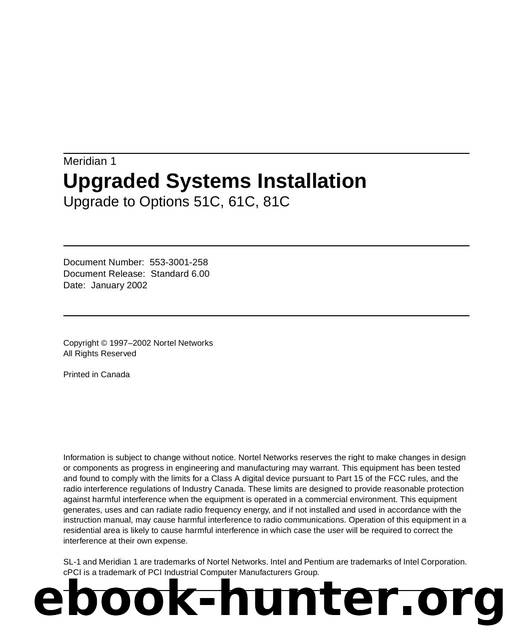 Upgraded Systems Installation by Nortel Networks