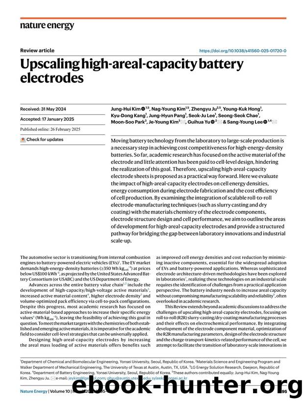 Upscaling high-areal-capacity battery electrodes by unknow