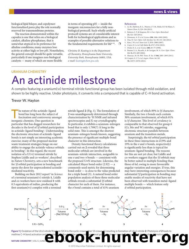 Uranium chemistry: An actinide milestone by Trevor W. Hayton