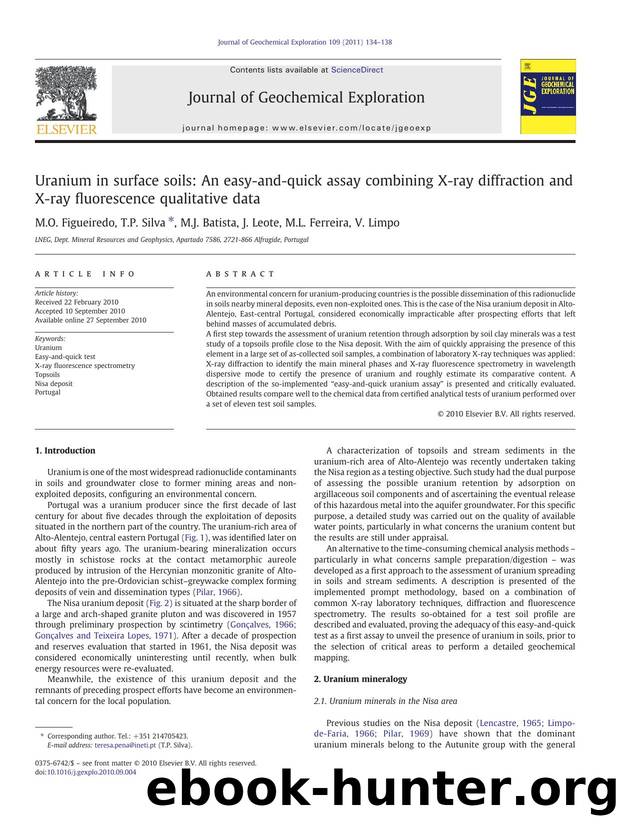 Uranium in surface soils: An easy-and-quick assay combining X-ray diffraction and X-ray fluorescence qualitative data by M.O. Figueiredo