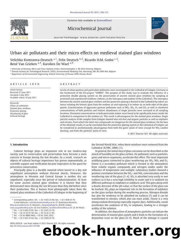 Urban air pollutants and their micro effects on medieval stained glass windows by unknow