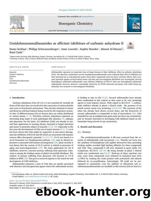 Ureidobenzenesulfonamides as efficient inhibitors of carbonic anhydrase II by unknow