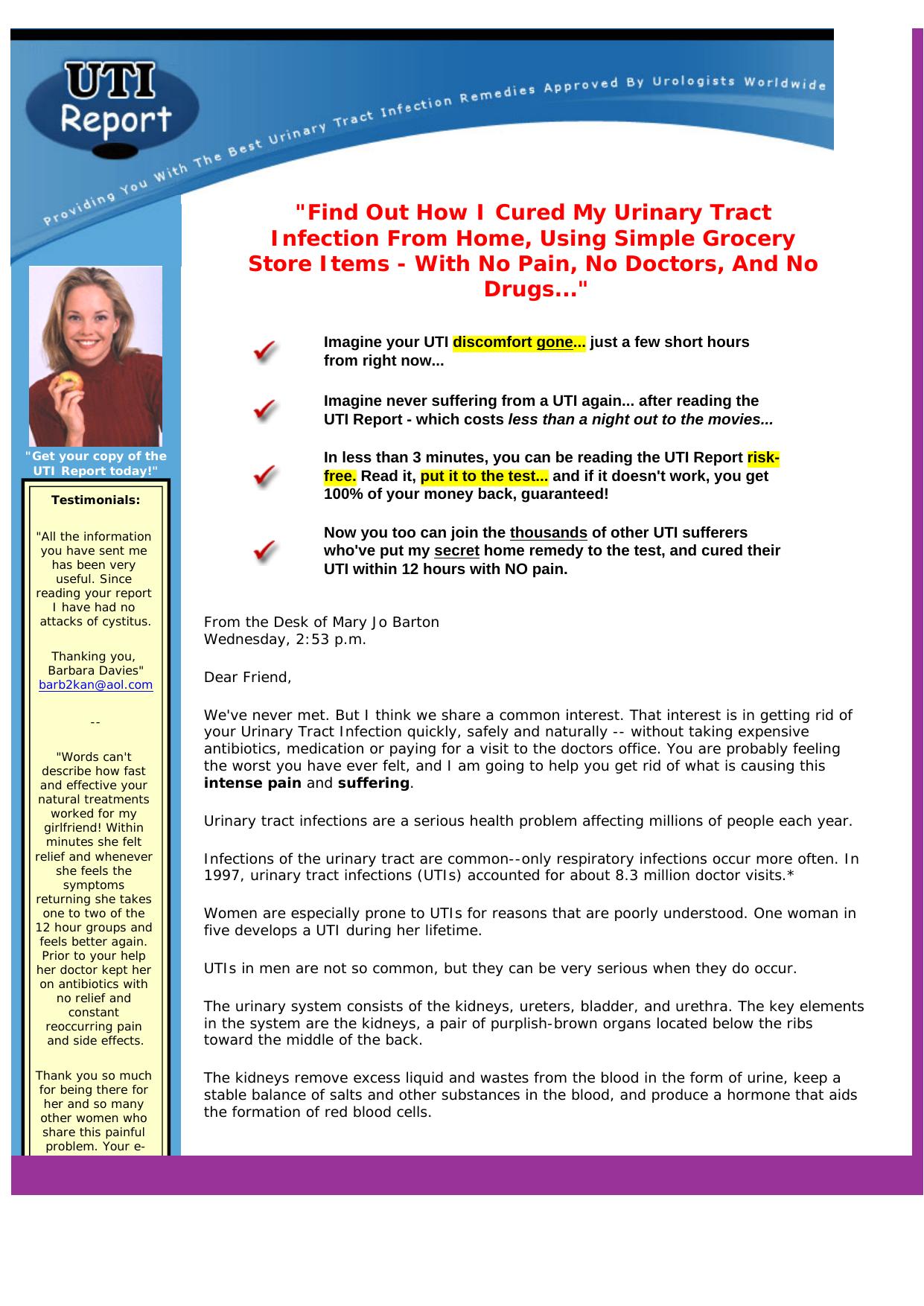 Urinary Tract Infection Remedy Report - -New High Converting Site- by Best of Kuszter's Collection