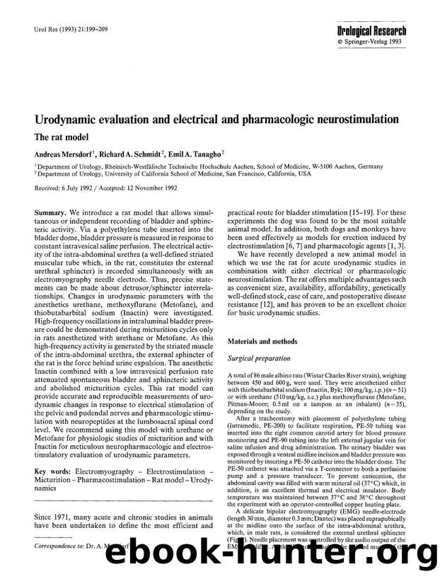 Urodynamic evaluation and electrical and pharmacologic neurostimulation by Unknown