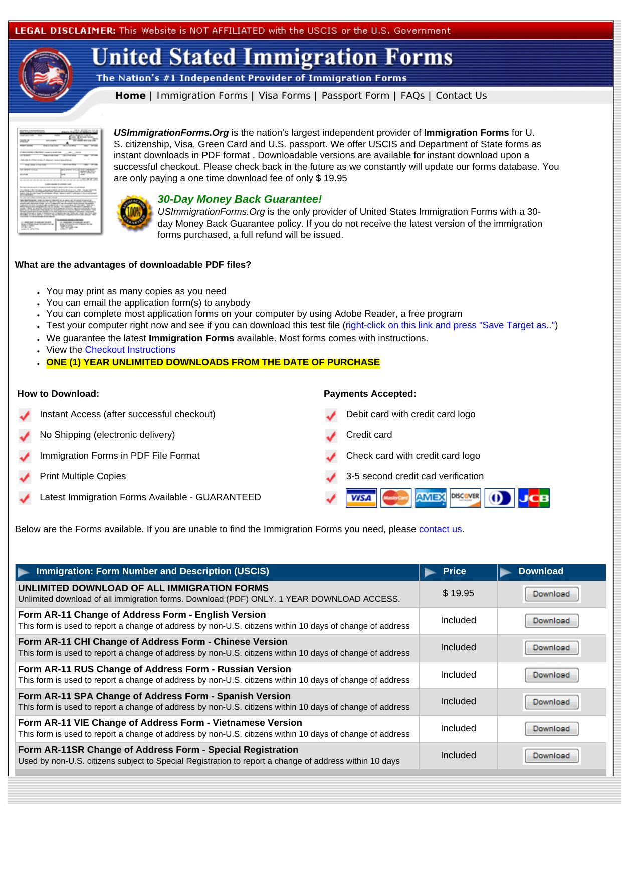 Us Immigration Forms. by Best of Kuszter's Collection
