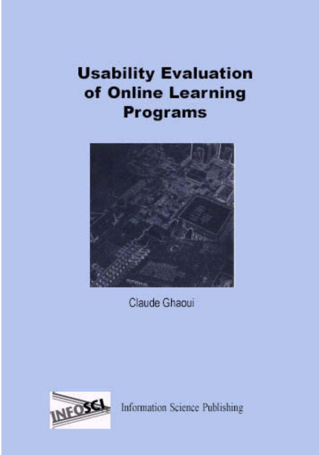 Usability evaluation of online learning programs by Claude Ghaoui