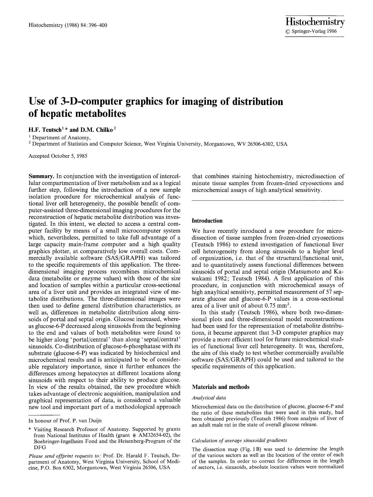 Use of 3-D-computer graphics for imaging of distribution of hepatic metabolites by Unknown