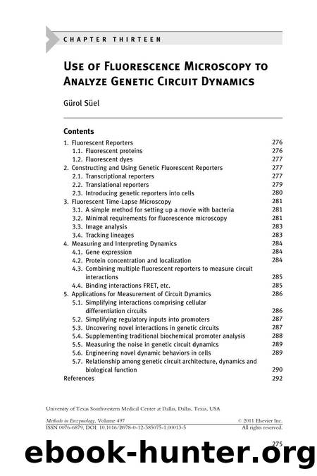 Use of Fluorescence Microscopy to Analyze Genetic Circuit Dynamics by Gürol Süel