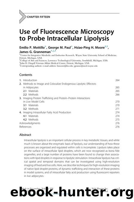 Use of Fluorescence Microscopy to Probe Intracellular Lipolysis by Emilio P. Mottillo & George M. Paul & Hsiao-Ping H. Moore & James G. Granneman