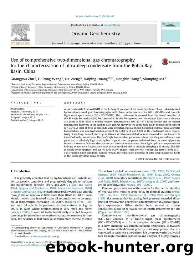 Use of comprehensive two-dimensional gas chromatography for the characterization of ultra-deep condensate from the Bohai Bay Basin, China by Guangyou Zhu & Huitong Wang & Na Weng & Haiping Huang & Hongbin Liang & Shunping Ma