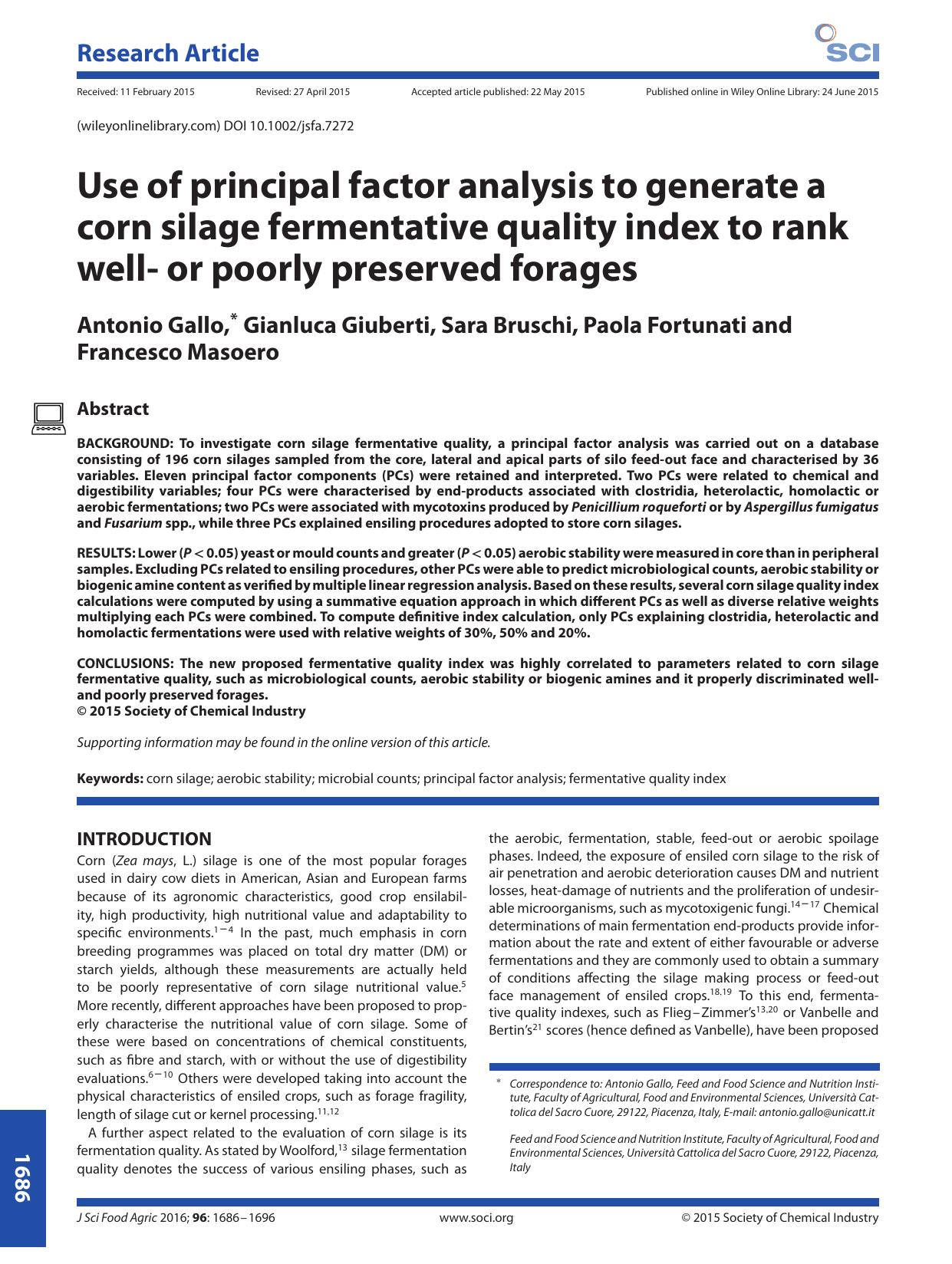 Use of principal factor analysis to generate a by Unknown