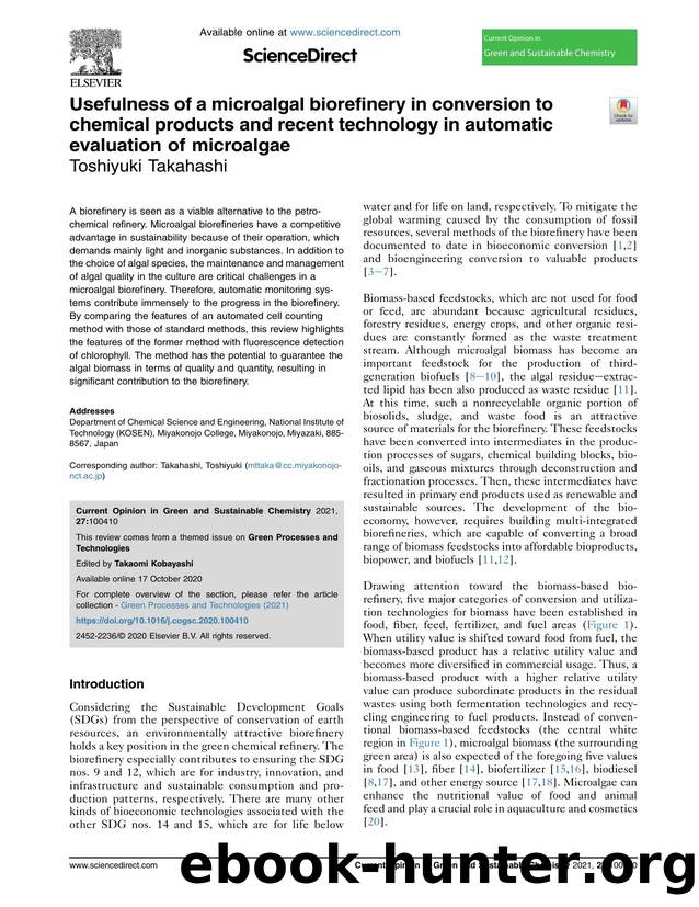 Usefulness of a microalgal biorefinery in conversion to chemical products and recent technology in automatic evaluation of microalgae by Toshiyuki Takahashi