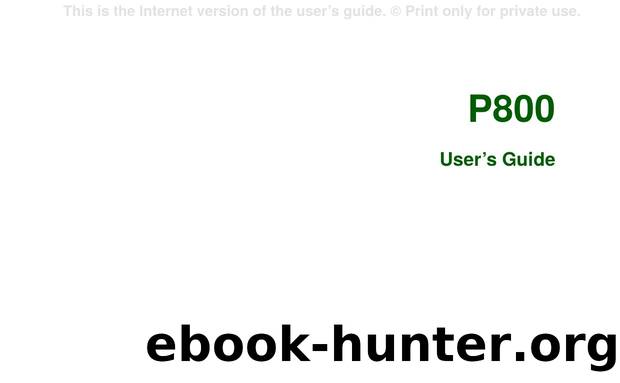 User Guide P800, R1b American English by Unknown