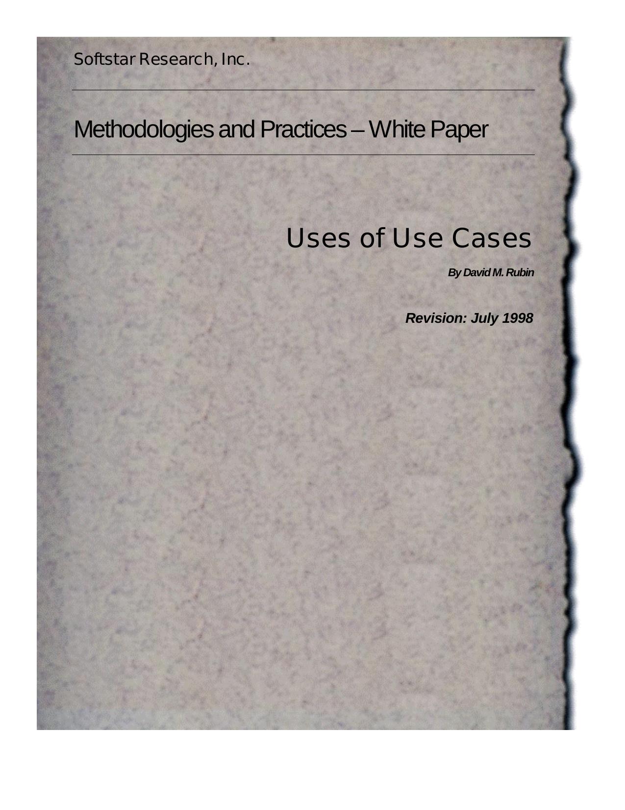 Uses of Use Case.PDF by David M. Rubin