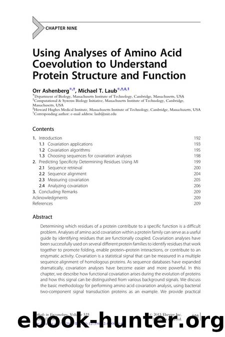 Using Analyses of Amino Acid Coevolution to Understand Protein Structure and Function by Orr Ashenberg & Michael T. Laub