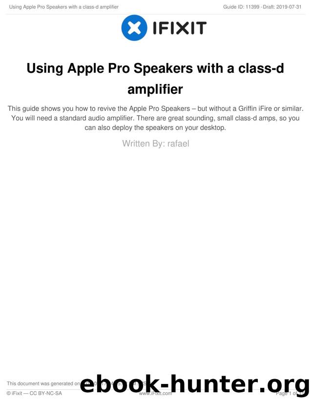 Using Apple Pro Speakers with a class-d amplifier by Unknown