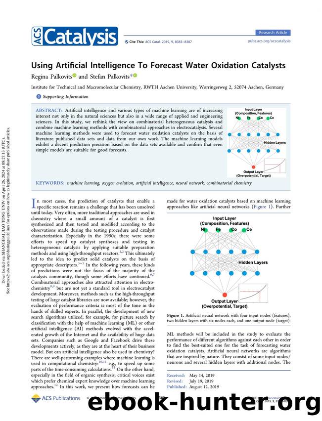 Using Artificial Intelligence To Forecast Water Oxidation Catalysts by Regina Palkovits & Stefan Palkovits